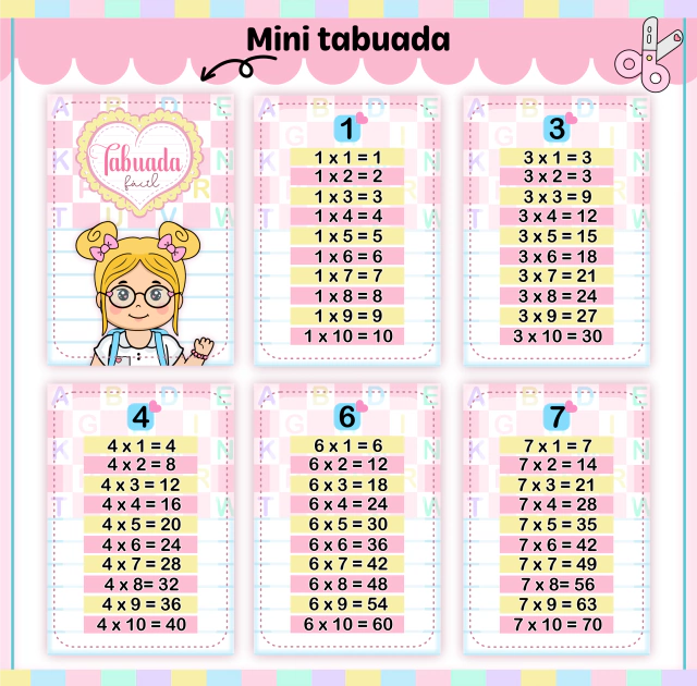 Chaveiro tabuada de multiplicação personalizado - Imagem 2