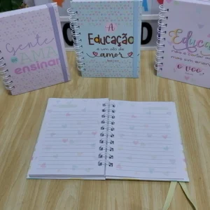 Caderno pequeno tamanho A6 para professora
