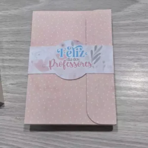 Caixinha com Bloco de Notas e Chaveiro Dia dos Professores